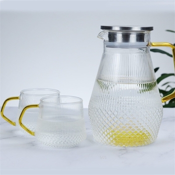 Καλοκαιρινό μεγάλο καπάκι από ανοξείδωτο ατσάλι Pinellia Ternata Pot από υψηλό βοριοπυριτικό γυαλί, βραστήρας κρύου νερού για οικιακή χρήση, διαφανής, δροσερός, λευκός βραστήρας νερού