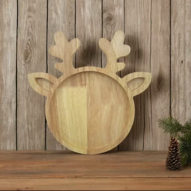 Kalėdinis padėklas su kryželiu, velykinis padėklas, briedžio kalėdinė eglutė, kalėdinė kepurė, zuikutis, dekoratyvinis padėklas iš medžio masyvo