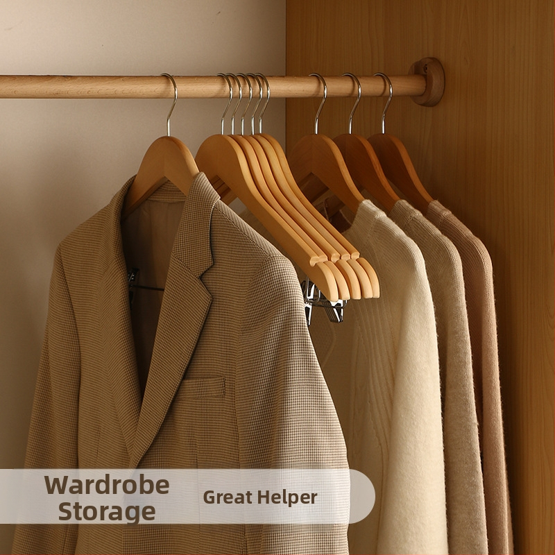 Drevený vešiak na šaty Hotel Špeciálny vešiak na šaty z masívneho dreva Obchod s oblečením Protišmykový drevený vešiak na šaty Vešiak na šaty Zdroj Veľkoobchod