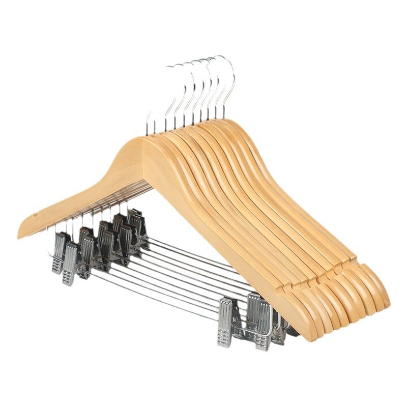 Дървена закачалка за дрехи за хотел, специална закачалка за дрехи от масивна дървесина, магазин за дрехи, неплъзгаща се дървена закачалка за дрехи, закачалка за дрехи, източник на едро
