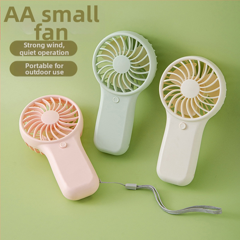 Трансгранични експлозии Ръчен малък вентилатор суха батерия голям вятър студентски външен преносим малък електрически вентилатор подарък