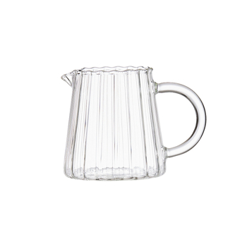 Arbatos kavinės grožio mini pieno puodas su smailiu mažu pieno puodu kavos stiklinis pieno puodas su rankena, pilamas pieno puodas, sirupas ir pieno puodelis