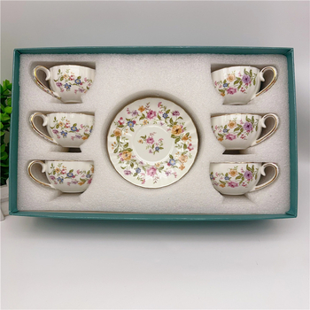 90ml peen espressotass, värviline, pärastlõunatee, 6 tassi, 6 taldrikut, Euroopa keraamiline tass ja alustass, kinkekarbis