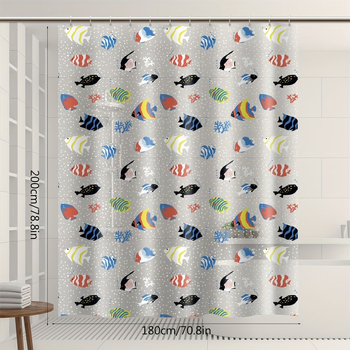 Amazon Xiyin pakub värvilisi väikeseid kalu läbipaistvat perforeerimata dušikardinat, kõrgekvaliteedilist magamistoa ja vannitoa veekindlat vaheseinakardinat.