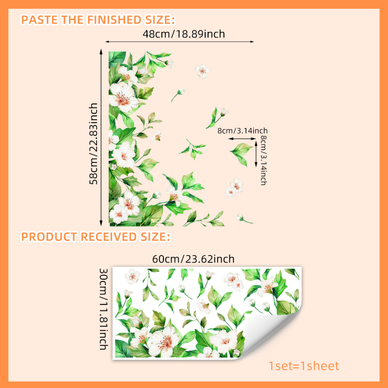 Įvairūs šviežių gėlių ramunėlių elektrostatiniai lipdukai miegamajam svetainei elektrostatinė dvipusė spauda vizualiniai stiklo lipdukai nuimami