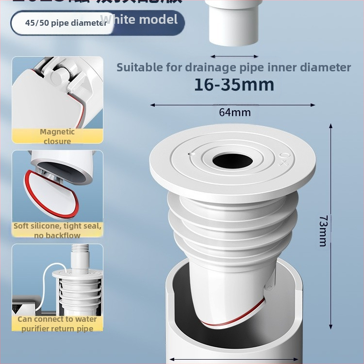 Στεγανοποιητικός δακτύλιος σιλικόνης για σωλήνα αποχέτευσης, τάπα νιπτήρα κουζίνας, τάπα σωλήνα αποχέτευσης πλυντηρίου ρούχων, τεχνητό οσμή κατά της επιστροφής