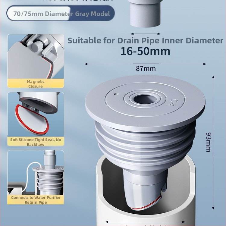 Στεγανοποιητικός δακτύλιος σιλικόνης για σωλήνα αποχέτευσης, τάπα νιπτήρα κουζίνας, τάπα σωλήνα αποχέτευσης πλυντηρίου ρούχων, τεχνητό οσμή κατά της επιστροφής