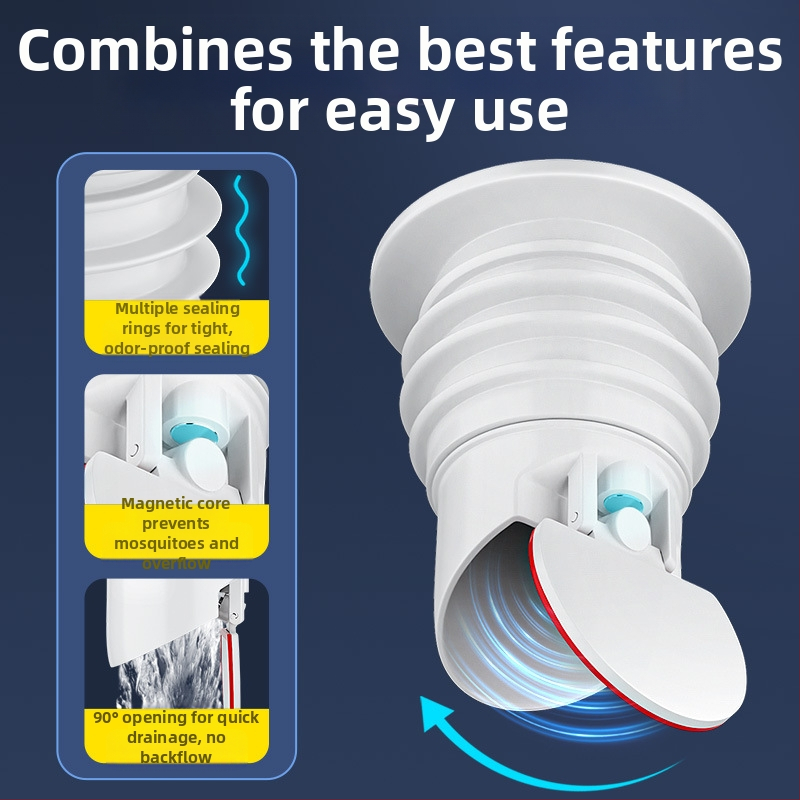 Силиконов уплътнителен пръстен за канализационна тръба, устойчив на миризми, запушалка за кухненска мивка, запушалка за канализационна тръба за пералня, против връщане на миризма, артефакт