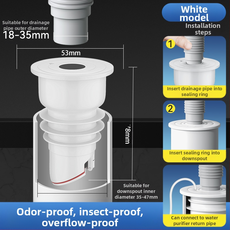 Στεγανοποιητικός δακτύλιος σιλικόνης για σωλήνα αποχέτευσης, τάπα νιπτήρα κουζίνας, τάπα σωλήνα αποχέτευσης πλυντηρίου ρούχων, τεχνητό οσμή κατά της επιστροφής