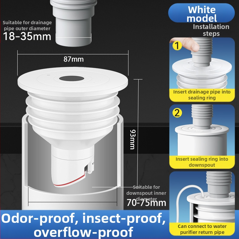 Στεγανοποιητικός δακτύλιος σιλικόνης για σωλήνα αποχέτευσης, τάπα νιπτήρα κουζίνας, τάπα σωλήνα αποχέτευσης πλυντηρίου ρούχων, τεχνητό οσμή κατά της επιστροφής