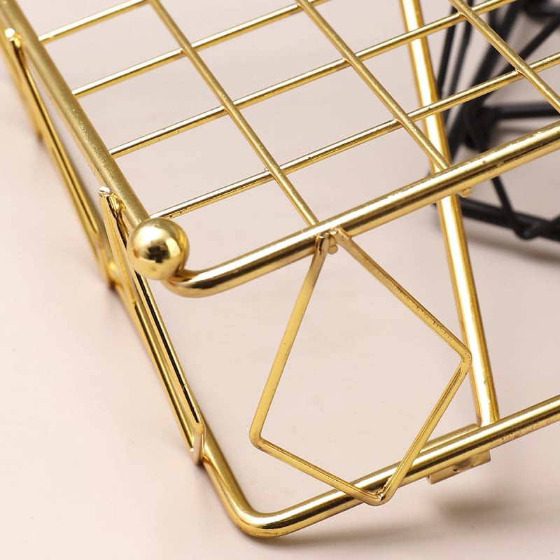 Sandėlyje „Nordic Iron Diamond“ servetėlių laikiklis, metalinis stalinis servetėlių laikiklis, vakarietiško stiliaus restorano ir bufeto stiliaus viešbučio daiktų laikymo krepšelis