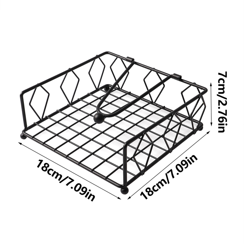 Sandėlyje „Nordic Iron Diamond“ servetėlių laikiklis, metalinis stalinis servetėlių laikiklis, vakarietiško stiliaus restorano ir bufeto stiliaus viešbučio daiktų laikymo krepšelis
