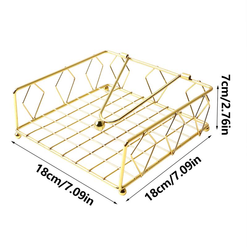 Sandėlyje „Nordic Iron Diamond“ servetėlių laikiklis, metalinis stalinis servetėlių laikiklis, vakarietiško stiliaus restorano ir bufeto stiliaus viešbučio daiktų laikymo krepšelis