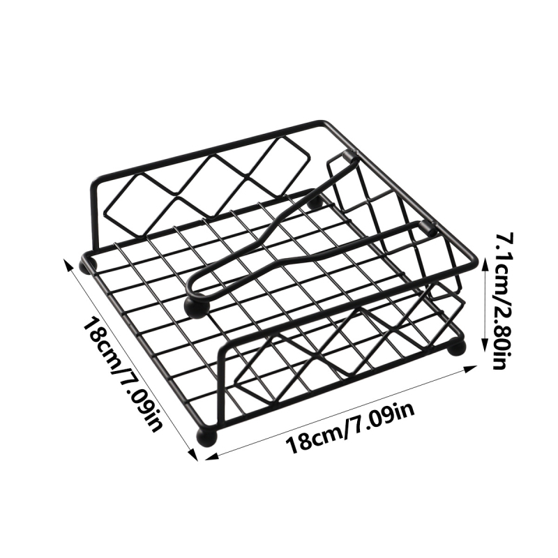 Sandėlyje „Nordic Iron Diamond“ servetėlių laikiklis, metalinis stalinis servetėlių laikiklis, vakarietiško stiliaus restorano ir bufeto stiliaus viešbučio daiktų laikymo krepšelis