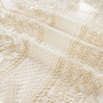 Sandėlyje yra siuvinėta marlės užuolaida iš tarpvalstybinio audinio, amerikietiško europietiško stiliaus, permatoma marlės užuolaida, „Amazon“ marokietiška užuolaida.