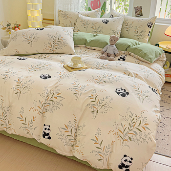 Четири сезона налични малки памучни чаршафи с флорално пране от четири части, шапка за студентско легло от три части, трансгранична, поколение коса