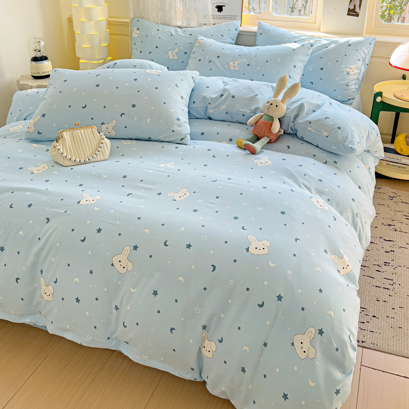 Четири сезона налични малки памучни чаршафи с флорално пране от четири части, шапка за студентско легло от три части, трансгранична, поколение коса