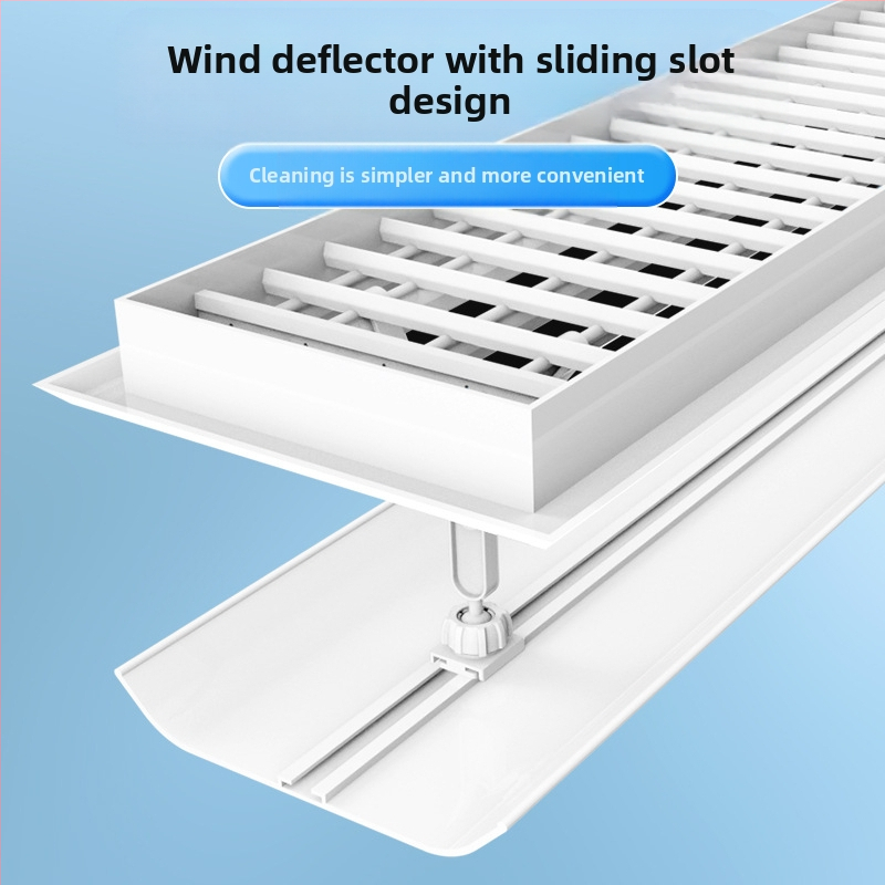 Centrálna klimatizácia, veterný štít, veterný štít, veterné potrubie, výstup studeného vzduchu, prepážka proti priamemu fúkaniu, univerzálny kryt na vedenie vetra