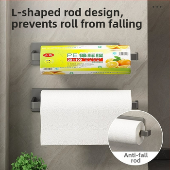 Virtuvinių servetėlių laikiklis, buitinių popierių pakaba, konservavimo plėvelė, ritininio popieriaus laikymo lentynėlė, magnetinė, prie sienos tvirtinama, nepraduriama skudurų lentynėlė