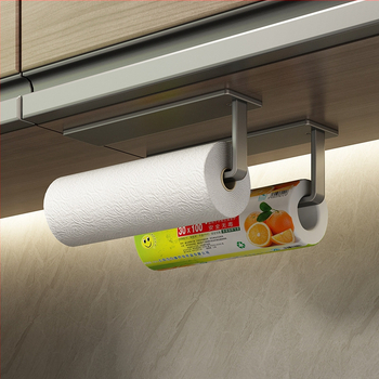 Virtuvinių servetėlių laikiklis, buitinių popierių pakaba, konservavimo plėvelė, ritininio popieriaus laikymo lentynėlė, magnetinė, prie sienos tvirtinama, nepraduriama skudurų lentynėlė