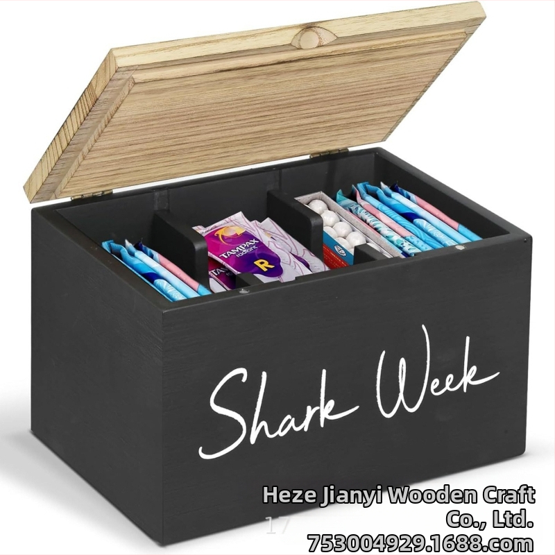 Drvena kutija za pohranu sanitarnih predmeta od vate s preklopnim pretincem za dnevni boravak, stolna kutija za štapiće od vate, masivna drvena kutija za pohranu