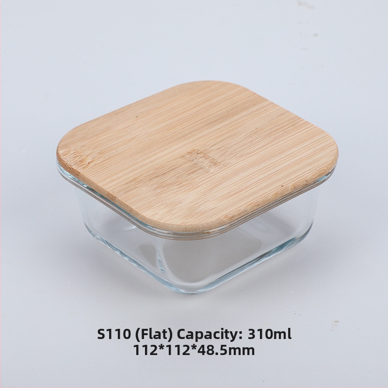 Veľkoobchodná obedárová krabička z bambusového dreva s viečkom z dreva, sklenená krabička na uchovávanie čerstvosti, žiaruvzdorné sklo s vysokým borosilikátovým povrchom, japonská obedárová krabička, mikrovlnná rúra