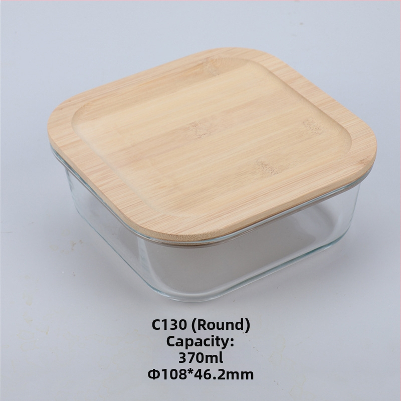 Veľkoobchodná obedárová krabička z bambusového dreva s viečkom z dreva, sklenená krabička na uchovávanie čerstvosti, žiaruvzdorné sklo s vysokým borosilikátovým povrchom, japonská obedárová krabička, mikrovlnná rúra