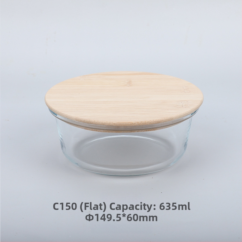 Veľkoobchodná obedárová krabička z bambusového dreva s viečkom z dreva, sklenená krabička na uchovávanie čerstvosti, žiaruvzdorné sklo s vysokým borosilikátovým povrchom, japonská obedárová krabička, mikrovlnná rúra