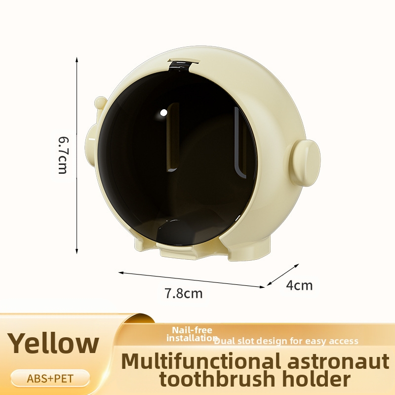 „Spaceman“ dantų šepetėlių laikikliai vonios kambariui be skylių, prie sienos tvirtinamas elektrinių dantų šepetėlių laikymo stovas vonios kambariui, sieninis pakabukas