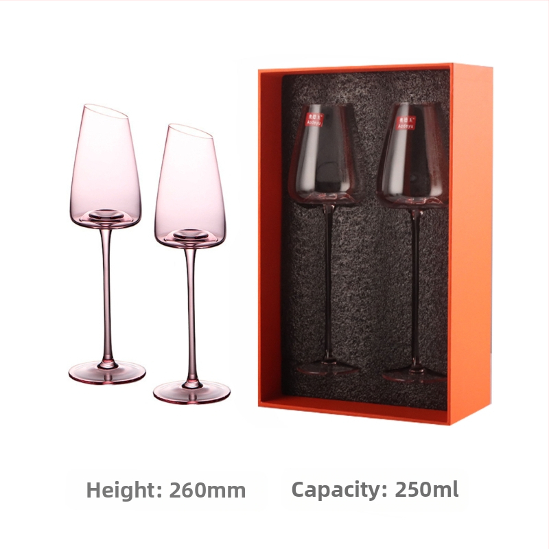 Francuski nagnuti crveni vinski čaša Flamingo kristalna čaša visoke vrijednosti boje crvena vinska čaša posebna vinska čaša za par