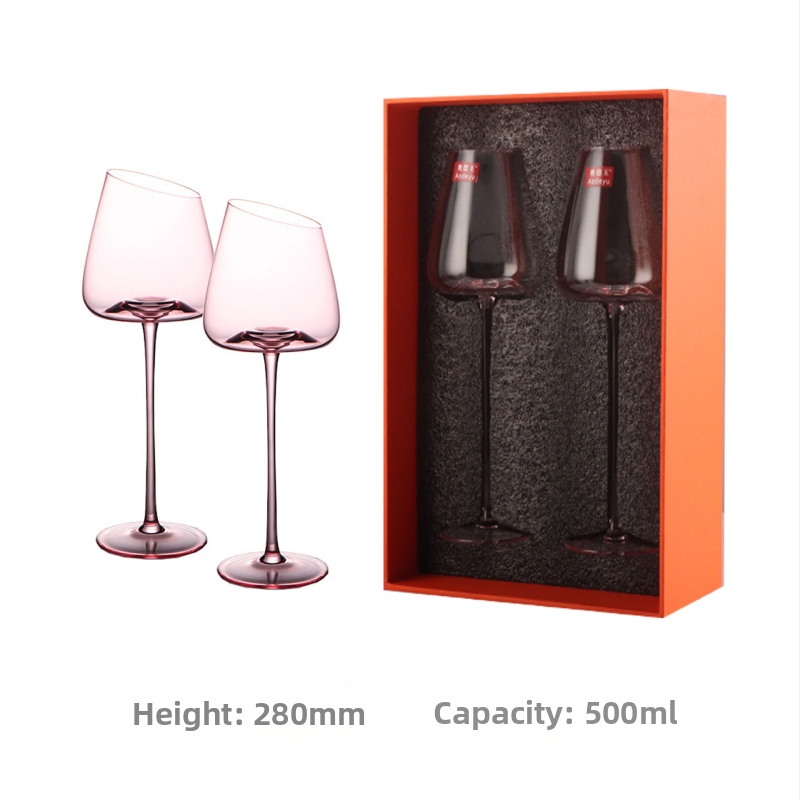 Francuski nagnuti crveni vinski čaša Flamingo kristalna čaša visoke vrijednosti boje crvena vinska čaša posebna vinska čaša za par