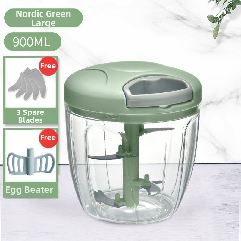 Ръчно издърпвана домакинска многофункционална машина за рязане на зеленчуци, белачка за чесън, кухненска машина за мелене на чесън, машина за готвене, дърпане на чесън, мелачка за зеленчуци на едро