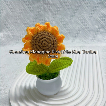 Vilnoniai megzti mini vazonų dekoracijos dirbtinių gėlių fabrikas rankų darbo vilnonių gėlių automobilių dekoravimas gatavų gaminių didmeninė prekyba