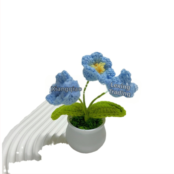 Vilnoniai megzti mini vazonų dekoracijos dirbtinių gėlių fabrikas rankų darbo vilnonių gėlių automobilių dekoravimas gatavų gaminių didmeninė prekyba