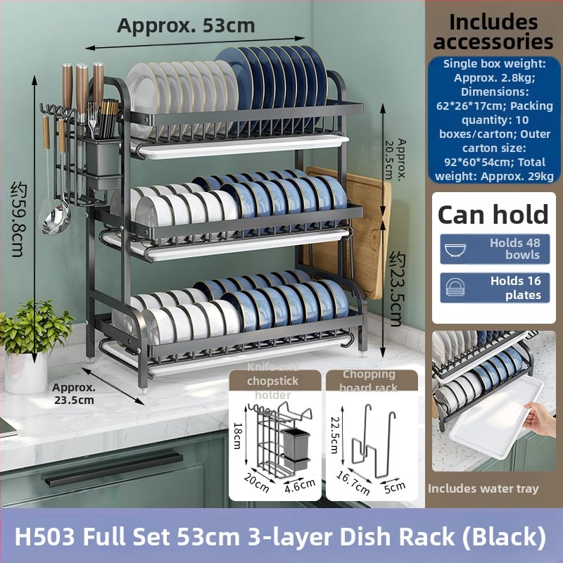 Nõud ja nõudepesuriiul Köögisahtel Noahoidja Söögipulkade hoidik Integreeritud äravoolurest Majapidamises kasutatav multifunktsionaalne kausiriiul