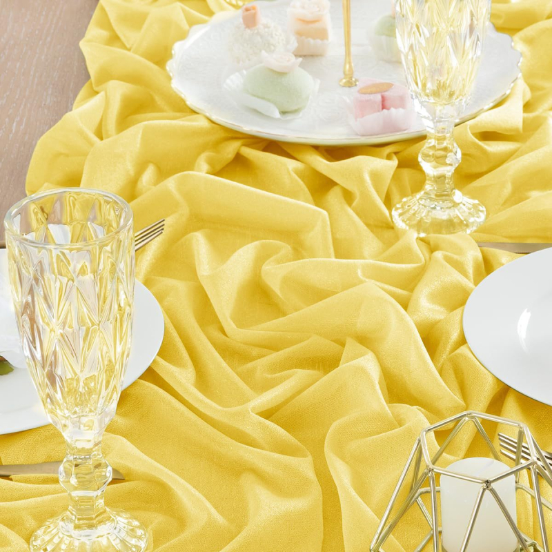 Traversă de masă din șifon fin, culoare solidă, explozii transfrontaliere, pentru nunți, petreceri, aniversări, sărbători, vânzare directă en-gros din fabrică