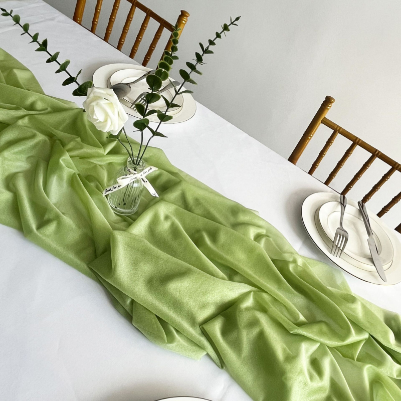 Traversă de masă din șifon fin, culoare solidă, explozii transfrontaliere, pentru nunți, petreceri, aniversări, sărbători, vânzare directă en-gros din fabrică