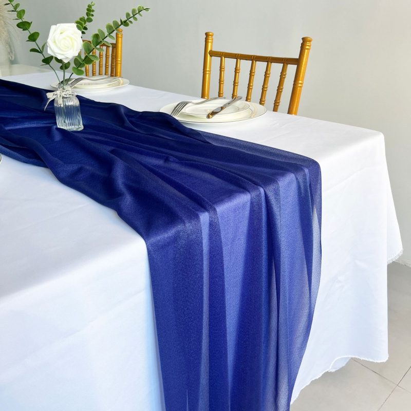 Traversă de masă din șifon fin, culoare solidă, explozii transfrontaliere, pentru nunți, petreceri, aniversări, sărbători, vânzare directă en-gros din fabrică