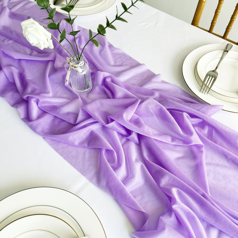 Traversă de masă din șifon fin, culoare solidă, explozii transfrontaliere, pentru nunți, petreceri, aniversări, sărbători, vânzare directă en-gros din fabrică