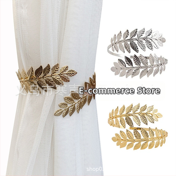 2 броя леки луксозни завеси с катарама, без перфоратор, клонка от пшеница, каишка за уши, висок клас, креативна каишка за завеси, въже за завеси