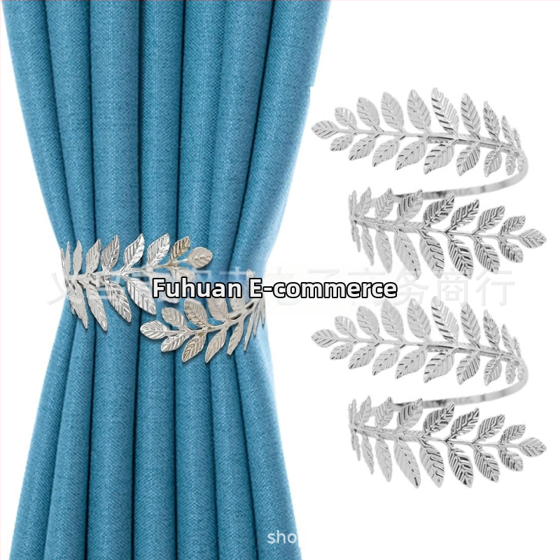 2 броя леки луксозни завеси с катарама, без перфоратор, клонка от пшеница, каишка за уши, висок клас, креативна каишка за завеси, въже за завеси