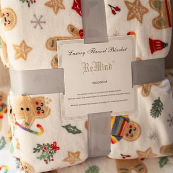 Ziemassvētku sega Piparkūku vīriņš Biroja snaudu sega Dāvanu sega Piena flīsa flaneļa palagi Flīsa sega Dīvāna sega