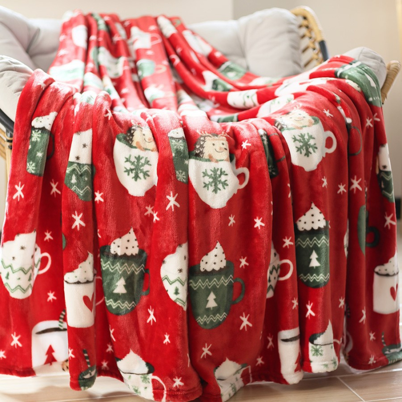Ziemassvētku sega Piparkūku vīriņš Biroja snaudu sega Dāvanu sega Piena flīsa flaneļa palagi Flīsa sega Dīvāna sega