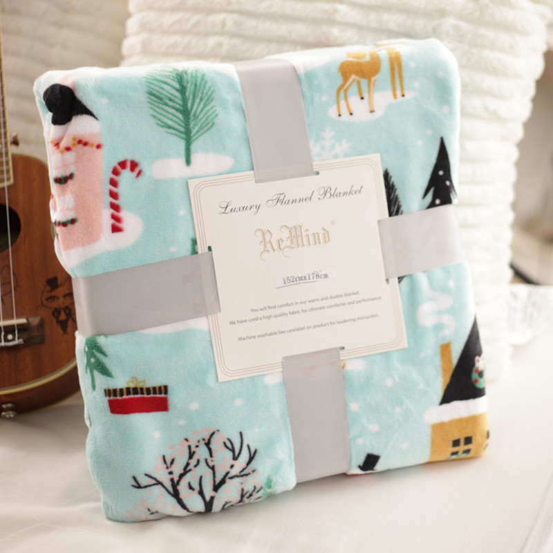 Ziemassvētku sega Piparkūku vīriņš Biroja snaudu sega Dāvanu sega Piena flīsa flaneļa palagi Flīsa sega Dīvāna sega
