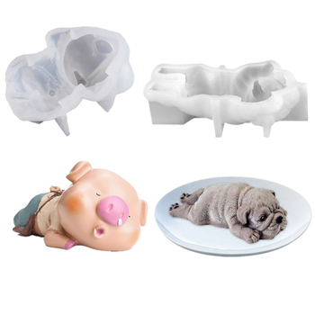 Täienda 3D võrgust punase huulepulgaga sea Shapi koerakoogi vahu silikoonvormi loomaželee jäätise näpuotsaga vormi