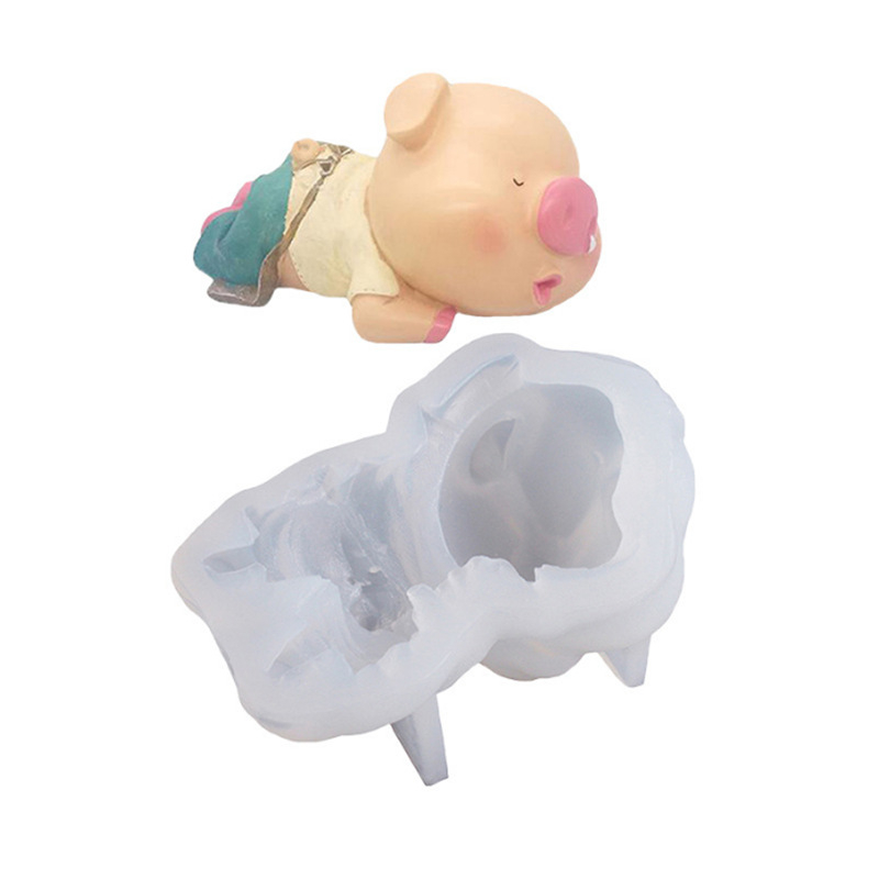 Täienda 3D võrgust punase huulepulgaga sea Shapi koerakoogi vahu silikoonvormi loomaželee jäätise näpuotsaga vormi