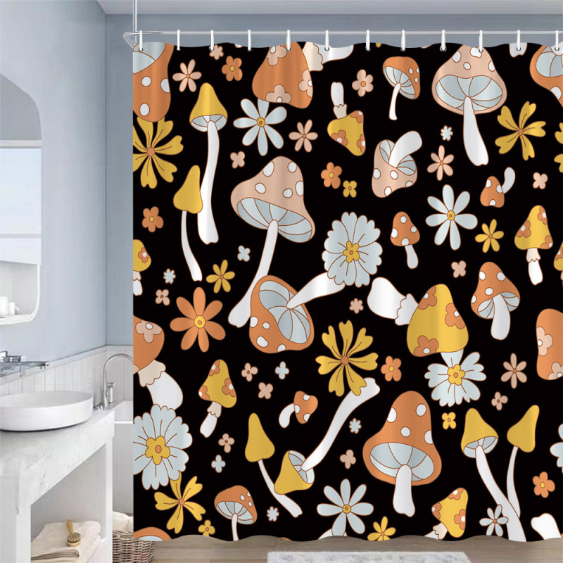 Vintage seenekujuline dušikardin, looduslik mets, liblikas, taim, lill, must, veekindel, vannitoa kaunistuskonks