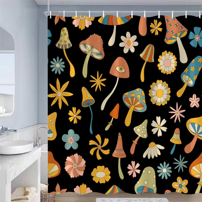 Vintage seenekujuline dušikardin, looduslik mets, liblikas, taim, lill, must, veekindel, vannitoa kaunistuskonks