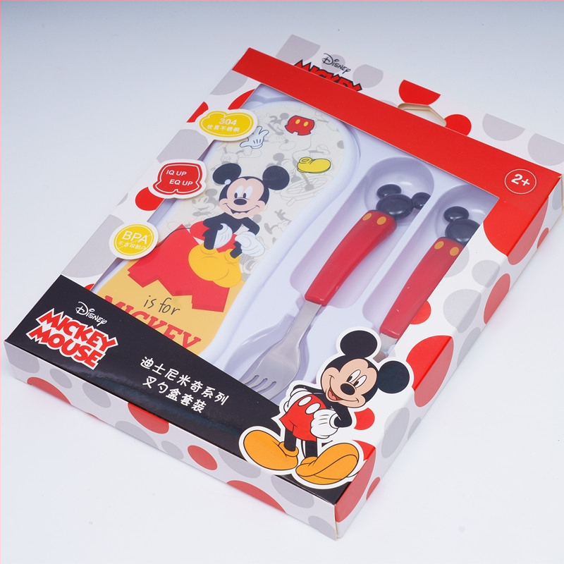 „Disney“ stalo įrankiai su dėžute, vaikiški šaukšteliai, kūdikių stalo šaukšteliai, 304 nerūdijančio plieno, nešiojamas krepšys