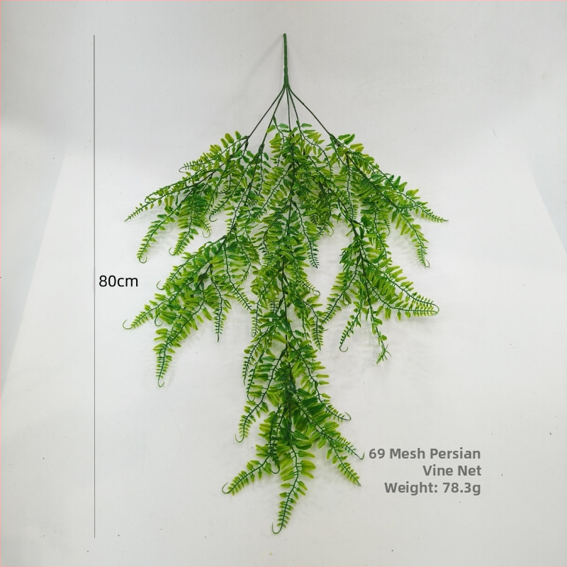 Pārrobežu 69 acu simulācija persiešu lapām, kas piekarināmas pie sienas, ūdensaugi un zaļie augi, mājas dekorēšana, logu ainavu veidošana, plastmasas mākslīgās lapas